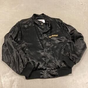 vintage y2k excalibur hotel satin bomber jacket